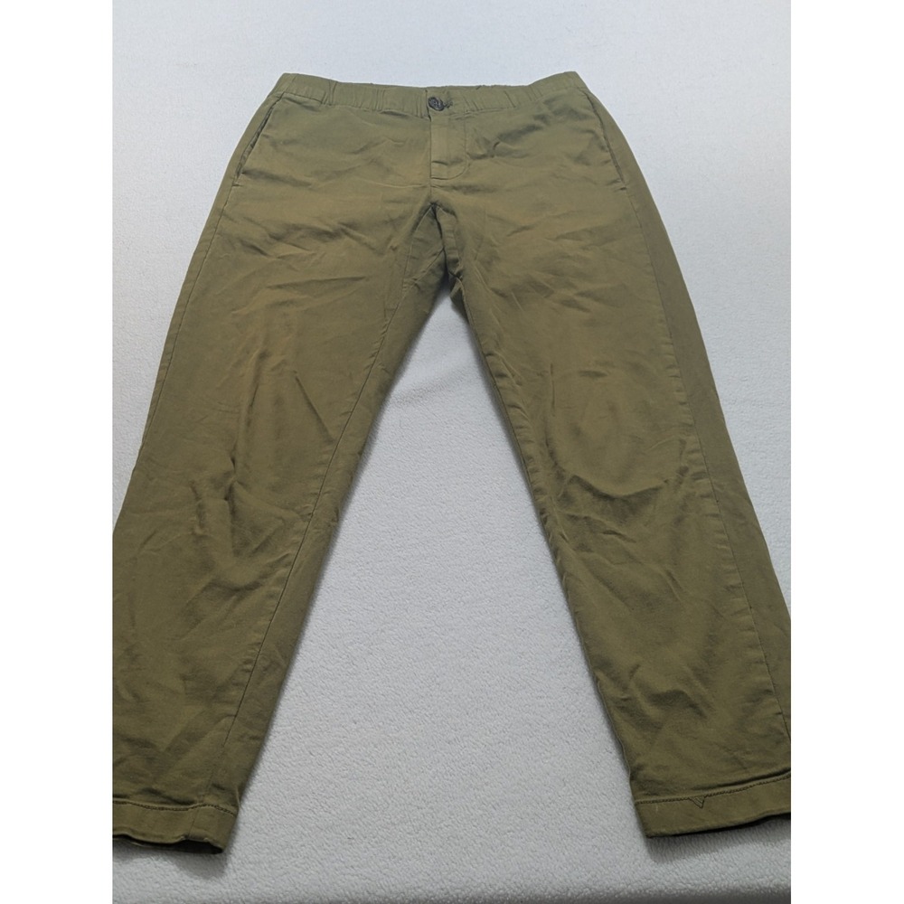 Bonobos Men's Pants Brushed Green Elastic & Drawstring Fly Front Size XS Short‎